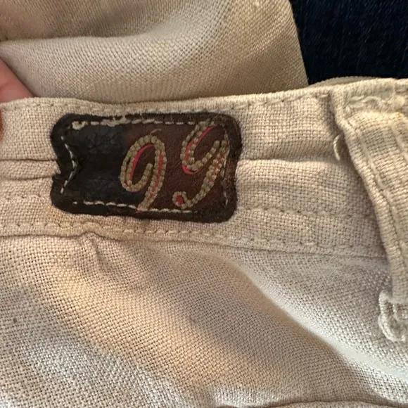 Level 99 Beige Tan Linen Culottes shorts Textured Shorts size 30