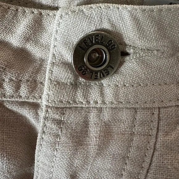 Level 99 Beige Tan Linen Culottes shorts Textured Shorts size 30
