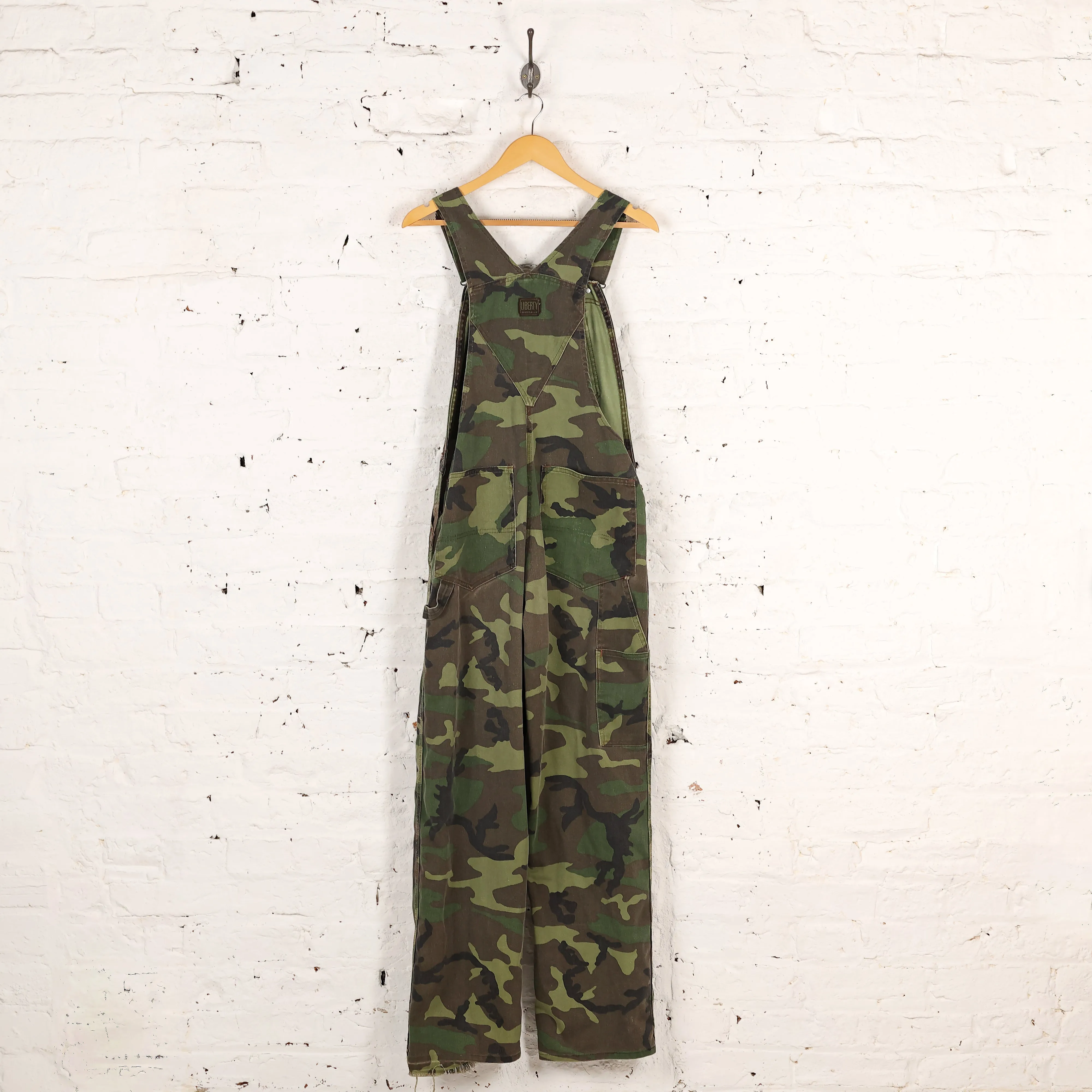 Liberty Full Length Camo Dungarees Overalls - Green - M