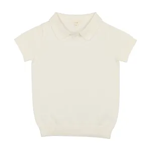 Lil Legs Knit Polo Short Sleeve - White
