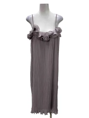 Lilac Pleated Ruffle Trim Cami Dress