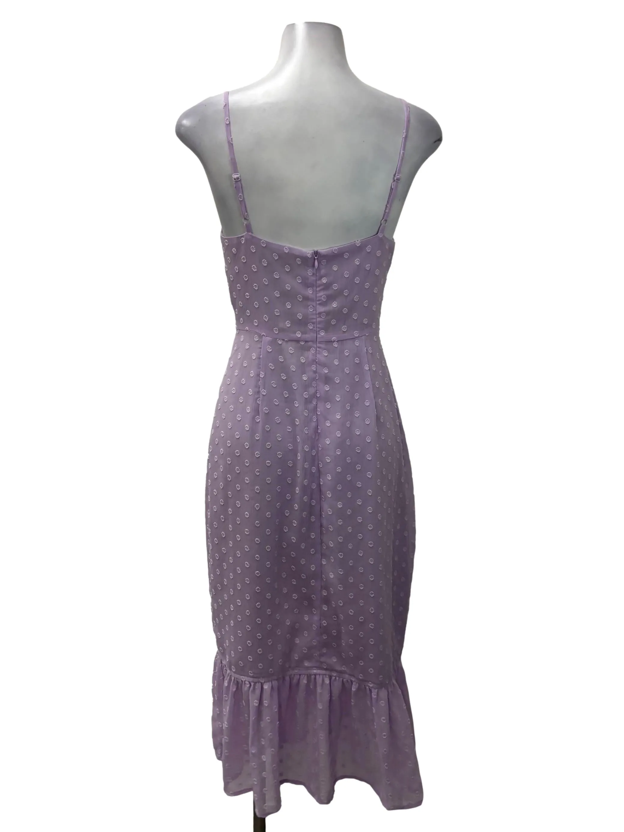 Lilac V-Neck Textured Cami Maxi Dress