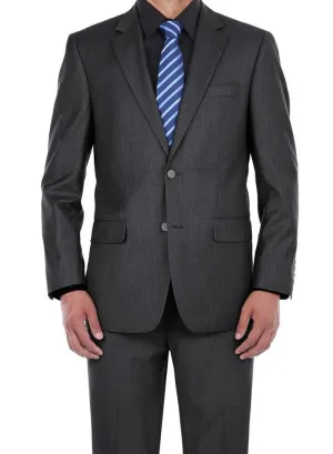 (Limited Sizes) Regular Fit Charcoal Gray 2 Piece Suit