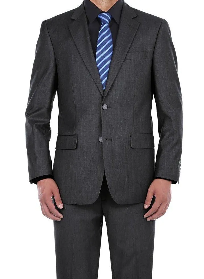 (Limited Sizes) Regular Fit Charcoal Gray 2 Piece Suit
