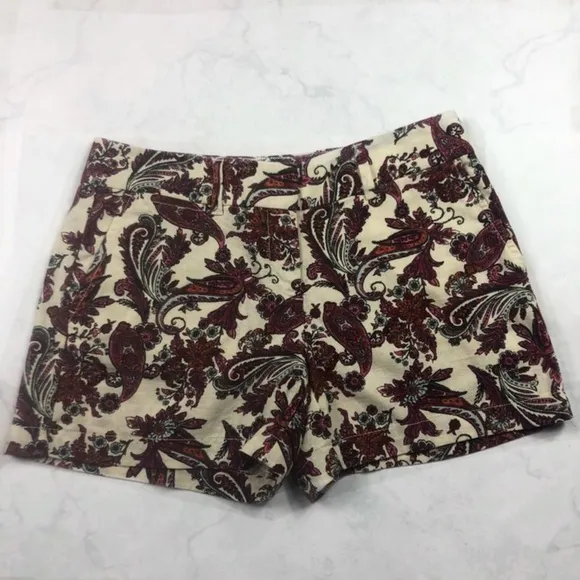 [Loft] Linen Paisley Printed Shorts
