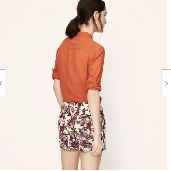 [Loft] Linen Paisley Printed Shorts