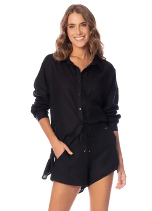 Maaji Jade Black Larissa Long Shirt