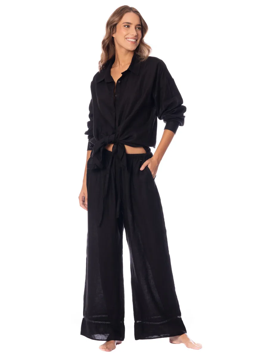 Maaji Jade Black Larissa Long Shirt