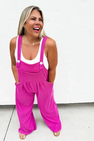 Mia Boho Overalls in Magenta