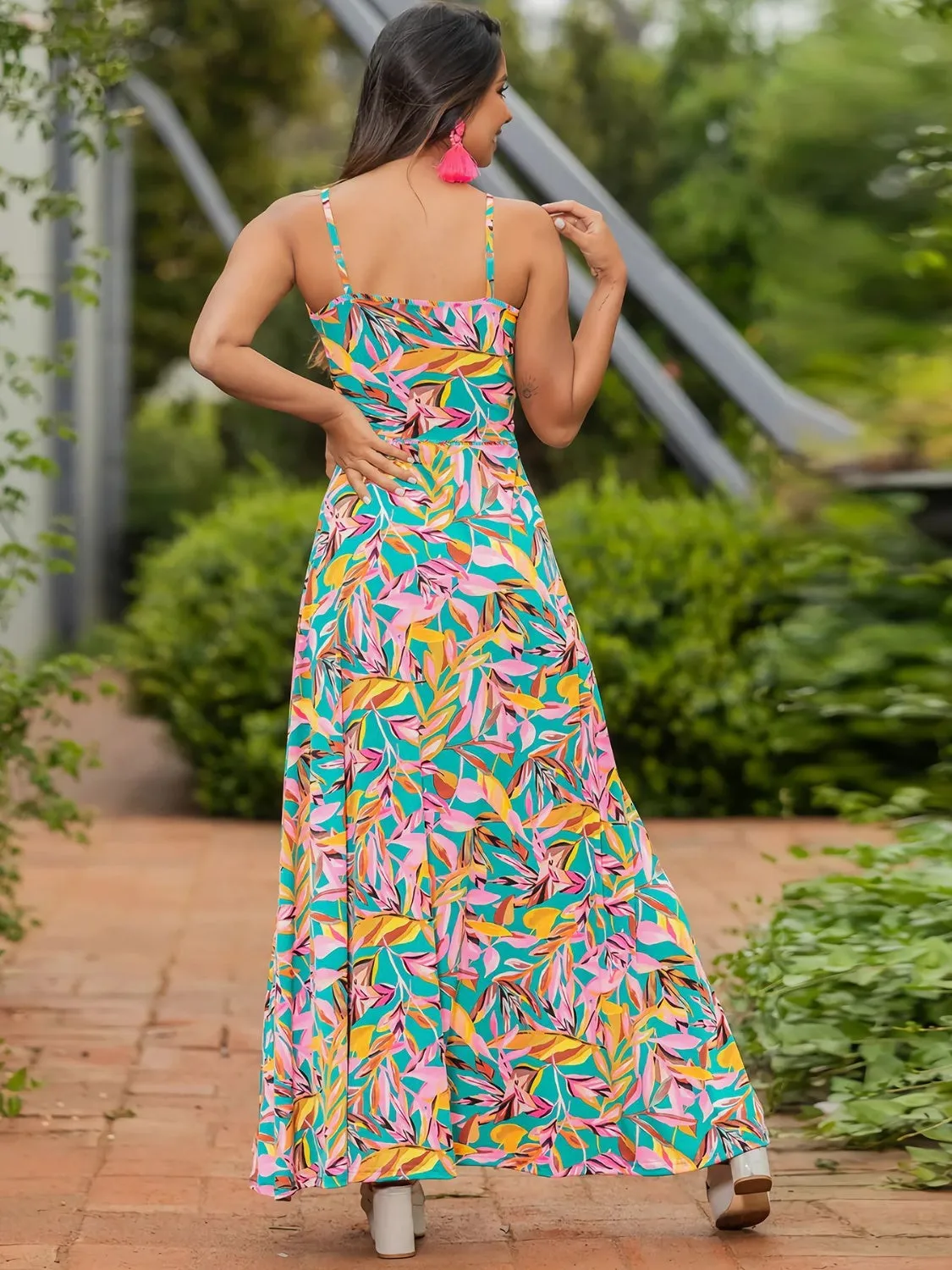 Miranda Twisted Printed V-Neck Cami Dress - Online Exclusive