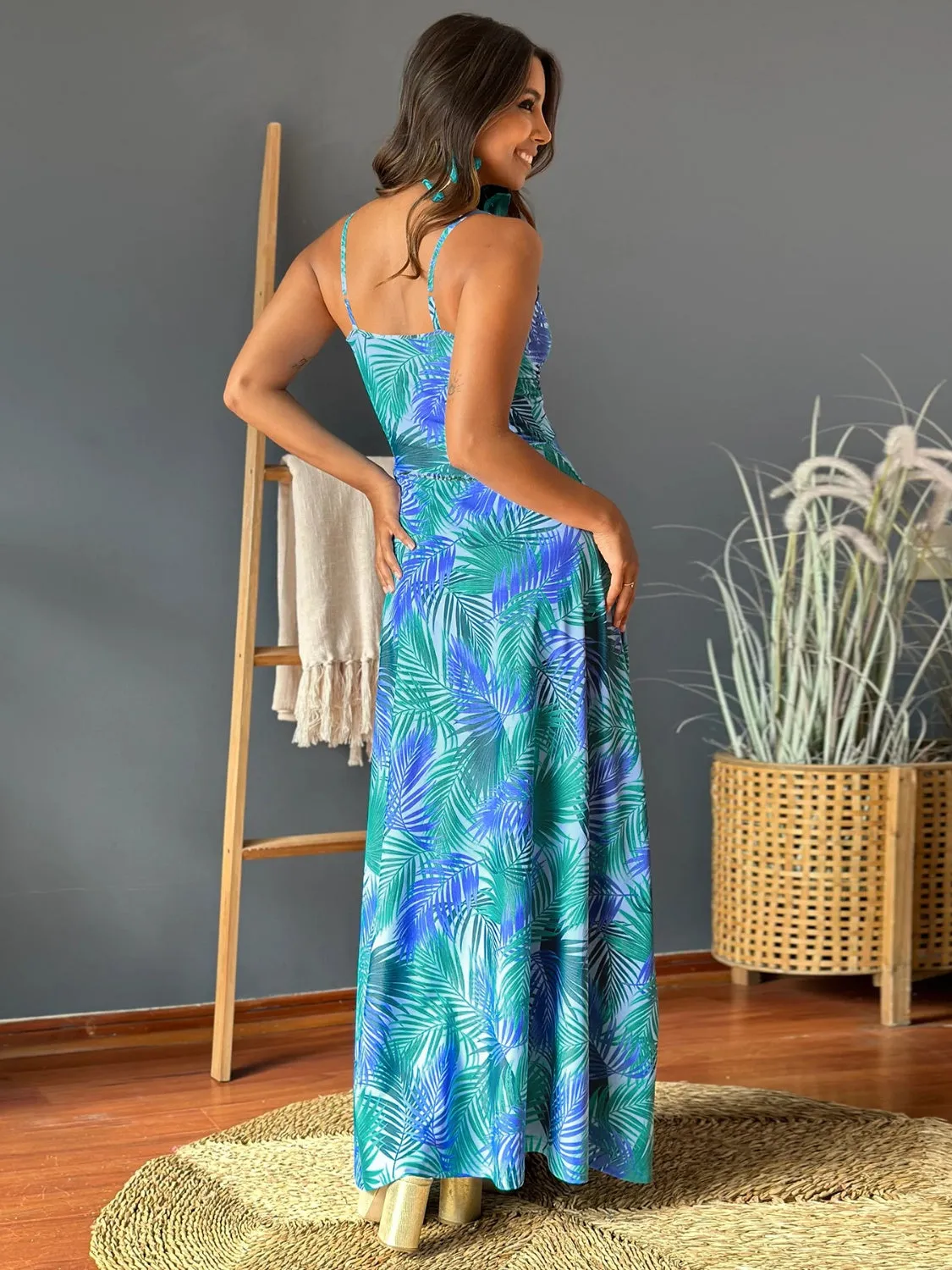 Miranda Twisted Printed V-Neck Cami Dress - Online Exclusive