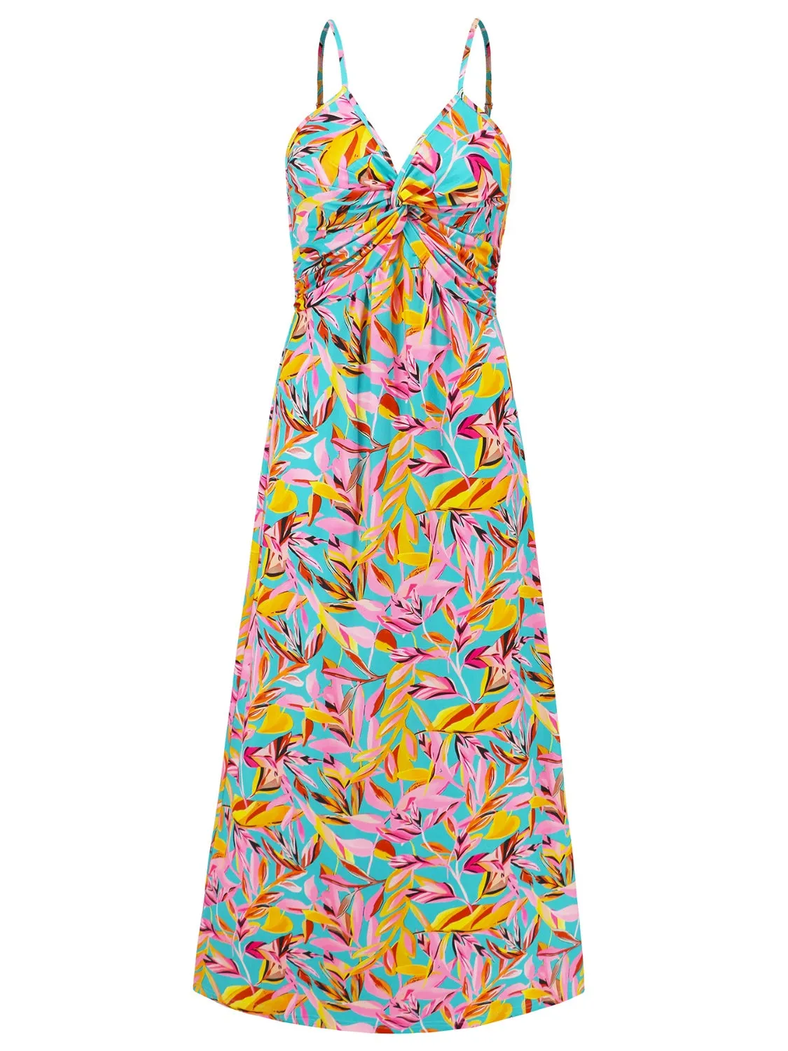 Miranda Twisted Printed V-Neck Cami Dress - Online Exclusive