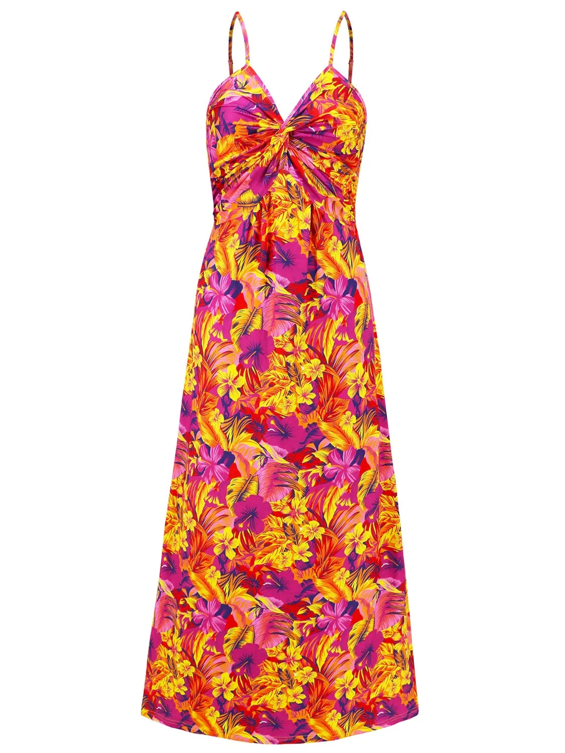 Miranda Twisted Printed V-Neck Cami Dress - Online Exclusive