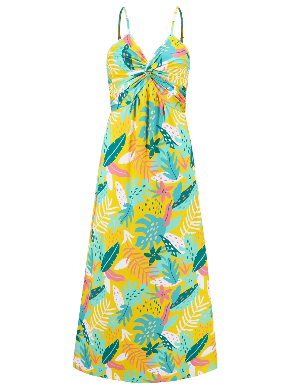 Miranda Twisted Printed V-Neck Cami Dress - Online Exclusive