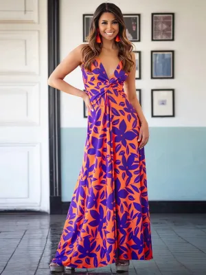 Miranda Twisted Printed V-Neck Cami Dress - Online Exclusive