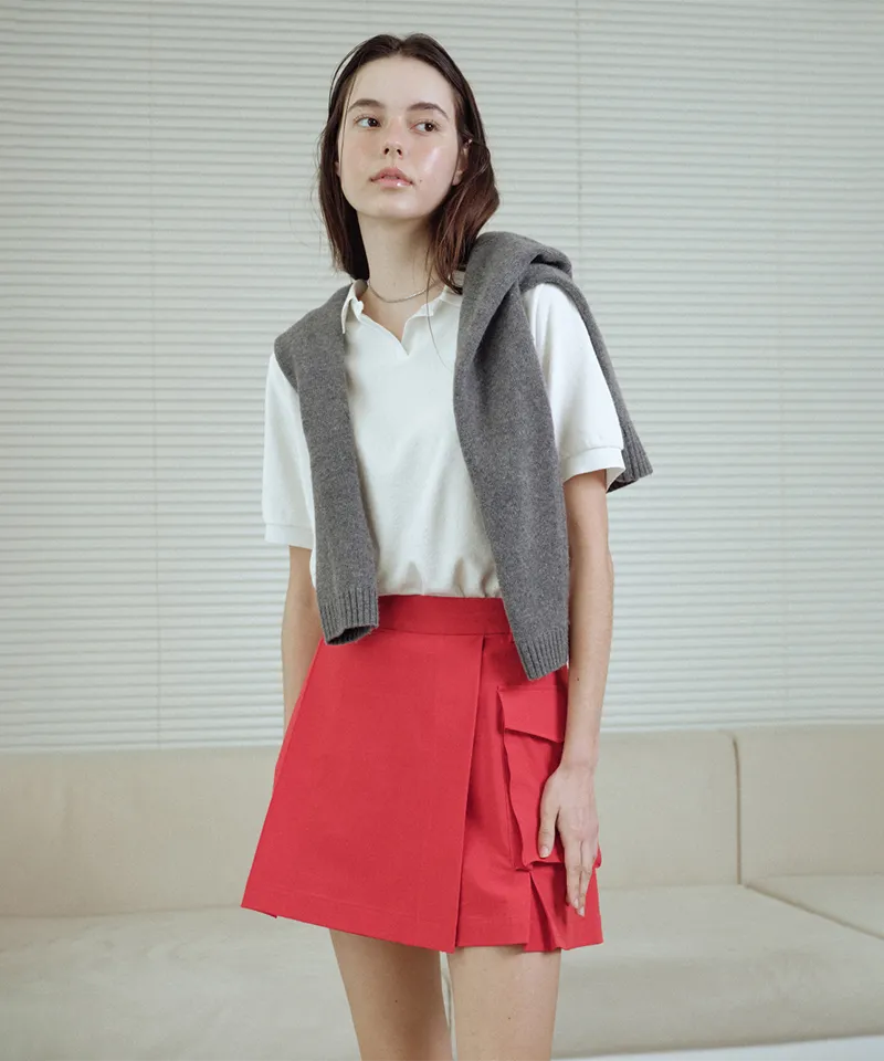 Monday Flow Four Seasons Pocket Skirt - Red