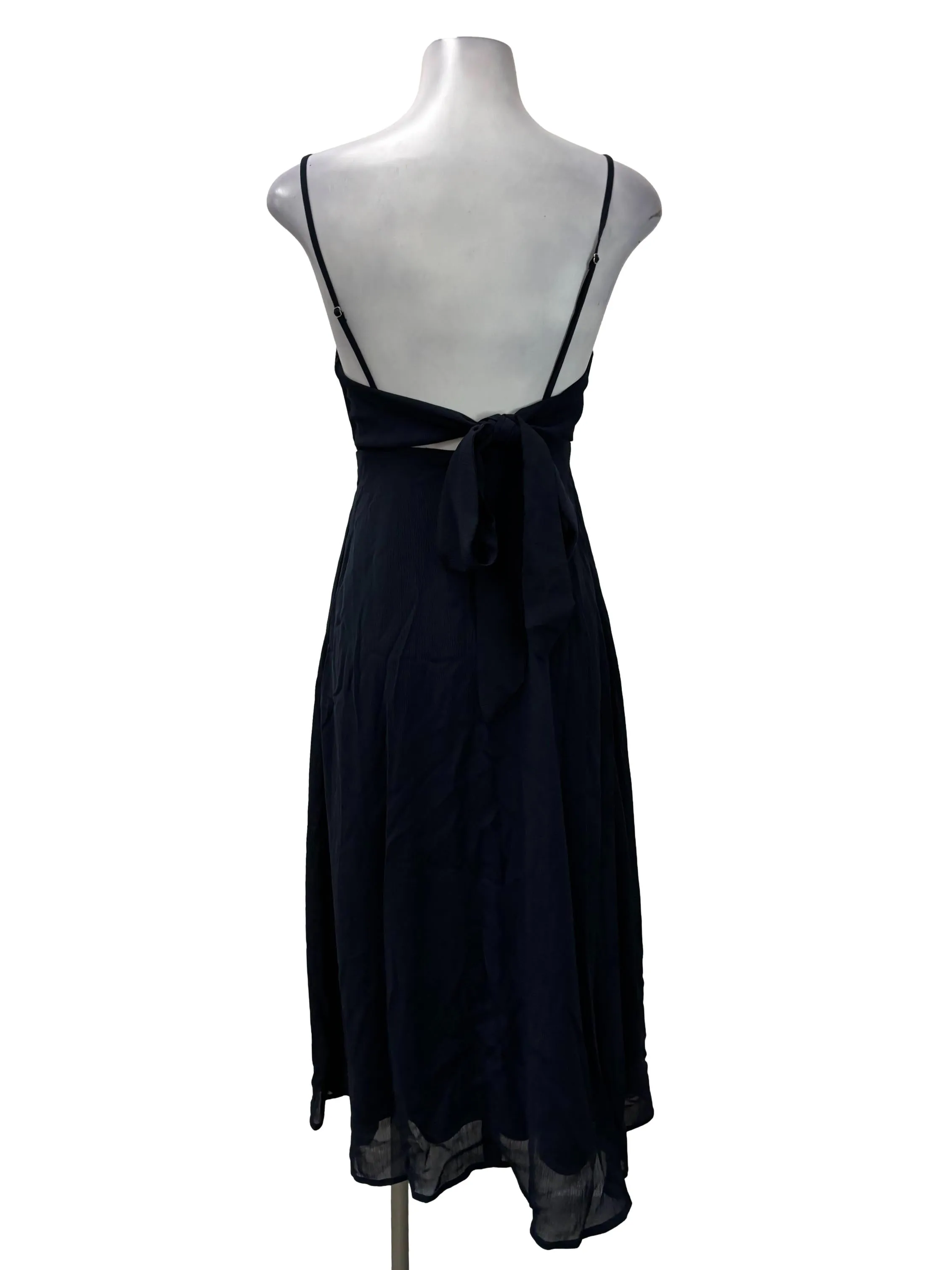 Navy Blue Padded Sweetheart Cami Midi Dress