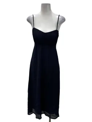 Navy Blue Padded Sweetheart Cami Midi Dress