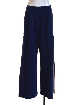 Navy Blue Pink Low Pleated Pants TCL