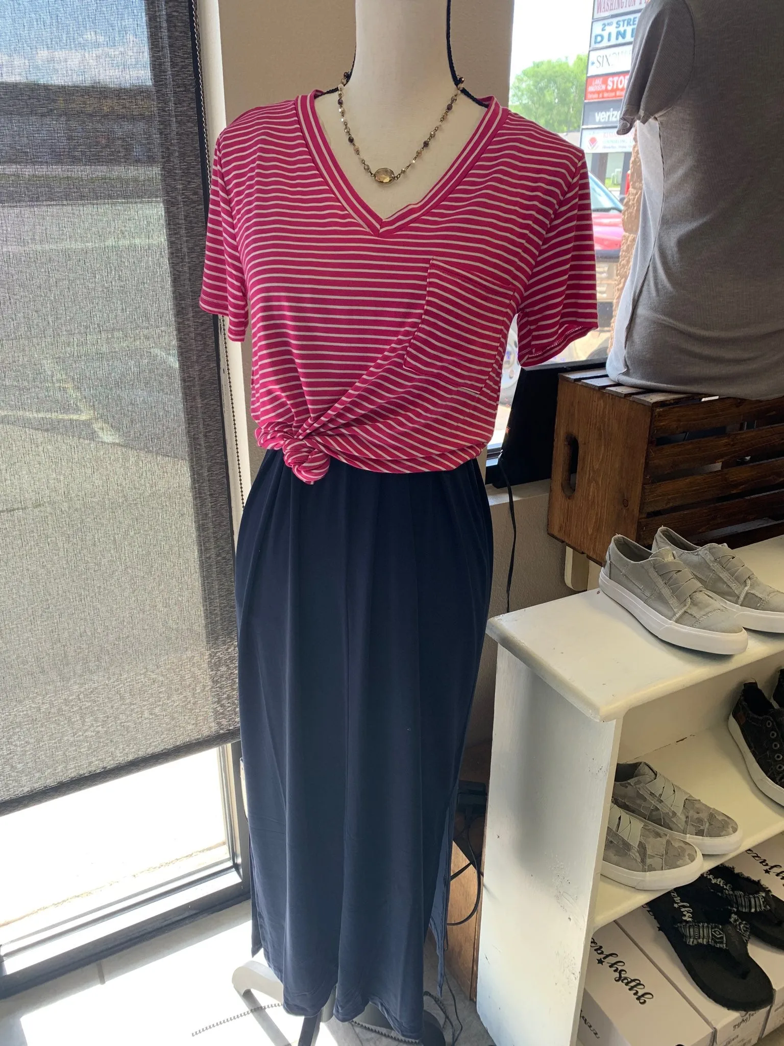 Navy Modal Cami Midi Dress