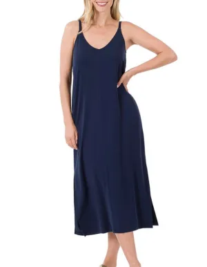 Navy Modal Cami Midi Dress