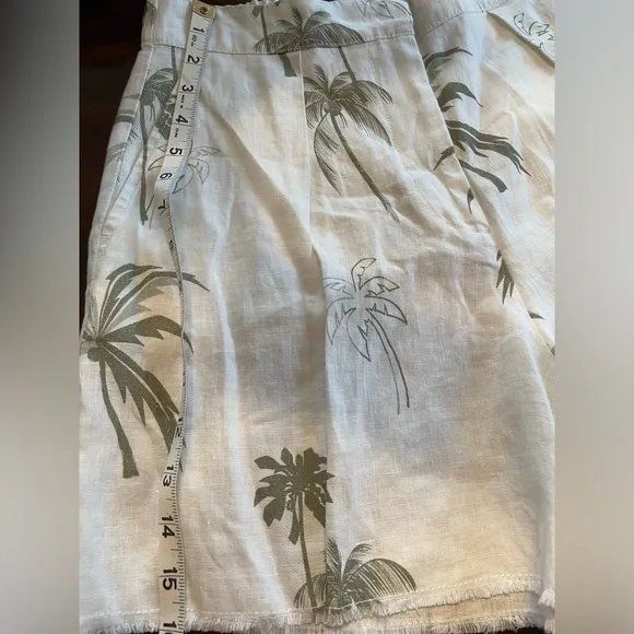 New ATM Palm Tree Print Linen Shorts Size 2 Retail $395