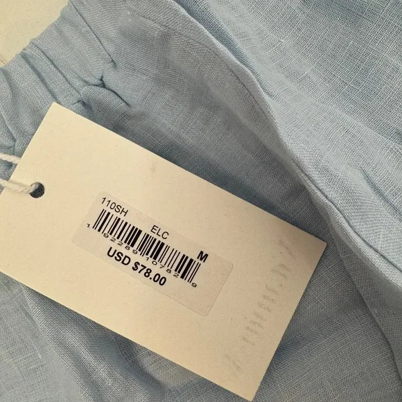 NEW Vitamin A Linen Shorts Medium Blue