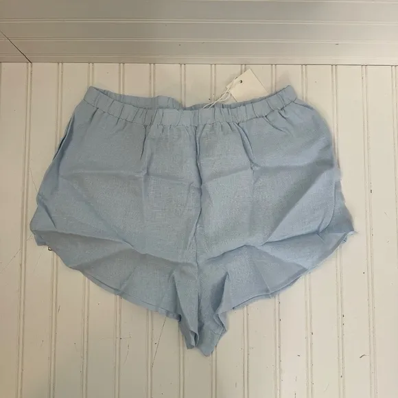 NEW Vitamin A Linen Shorts Medium Blue