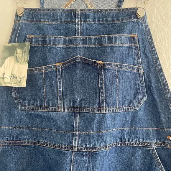 North West Blue - Carpenter Denim Overalls Size: Large Color: Blue Denim