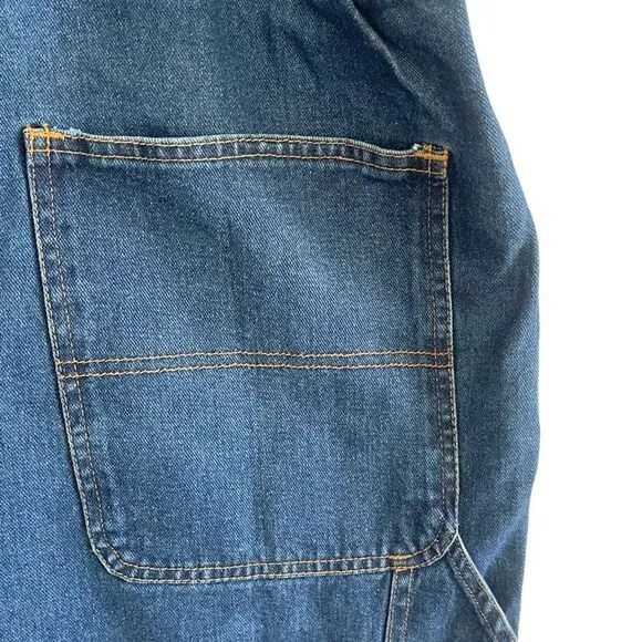 North West Blue - Carpenter Denim Overalls Size: Large Color: Blue Denim