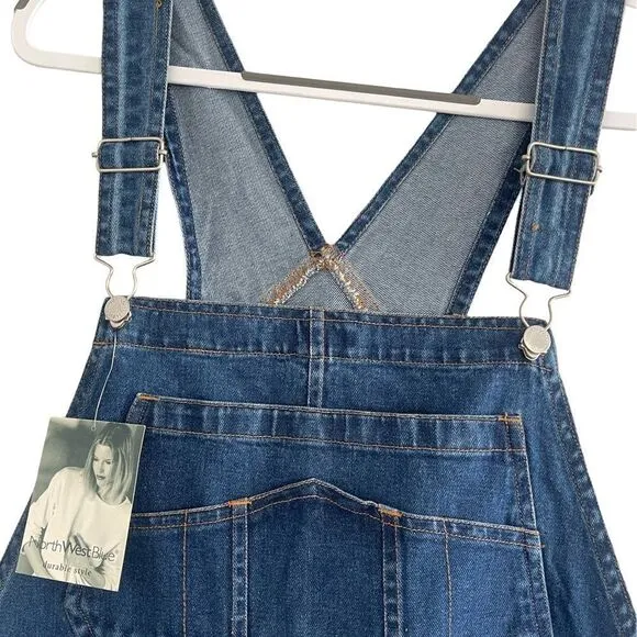 North West Blue - Carpenter Denim Overalls Size: Large Color: Blue Denim