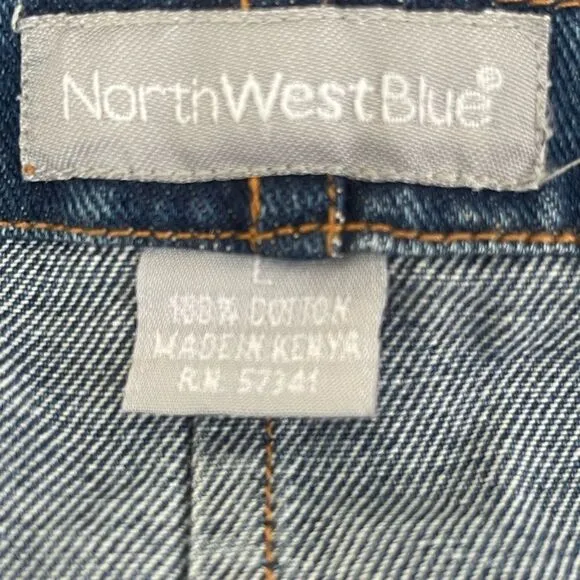 North West Blue - Carpenter Denim Overalls Size: Large Color: Blue Denim