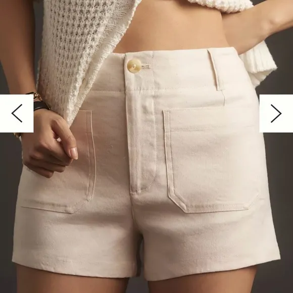 NWOT The Colette Shorts by Maeve: Linen Edition$88 Ivory Size 28 Anthropologie