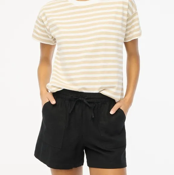 NWT 2-PACK J.Crew Linen Shorts, Pull On Neutral &amp; Black Drawstring Plus Size XXL