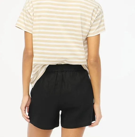 NWT 2-PACK J.Crew Linen Shorts, Pull On Neutral &amp; Black Drawstring Plus Size XXL