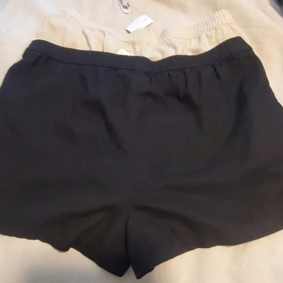 NWT 2-PACK J.Crew Linen Shorts, Pull On Neutral &amp; Black Drawstring Plus Size XXL