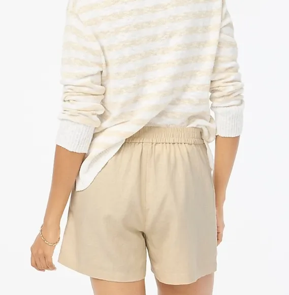 NWT 2-PACK J.Crew Linen Shorts, Pull On Neutral &amp; Black Drawstring Plus Size XXL