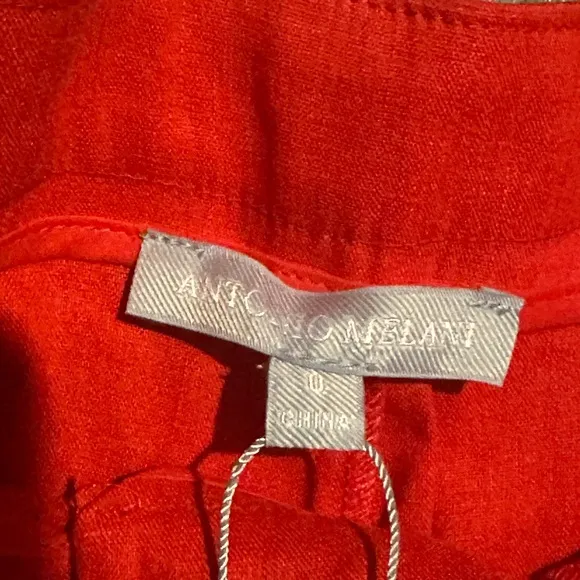 NWT Antonio Melani Amee Linen Blend Belted High Rise Shorts color popsicle