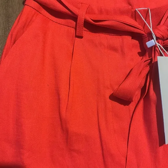 NWT Antonio Melani Amee Linen Blend Belted High Rise Shorts color popsicle