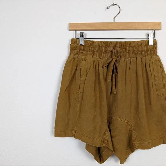 NWT Free People Need To Escape Savanna Linen Blend Pull On Shorts Size XS