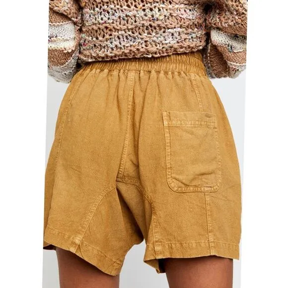 NWT Free People Need To Escape Savanna Linen Blend Pull On Shorts Size XS