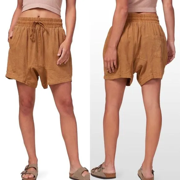 NWT Free People Need To Escape Savanna Linen Blend Pull On Shorts Size XS
