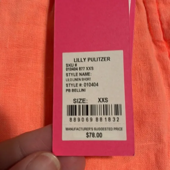 NWT Lilly Pulitzer Lilo Linen Short