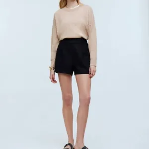 NWT Madewell Clean Pull-On Shorts in 100% Linen Black Size Small