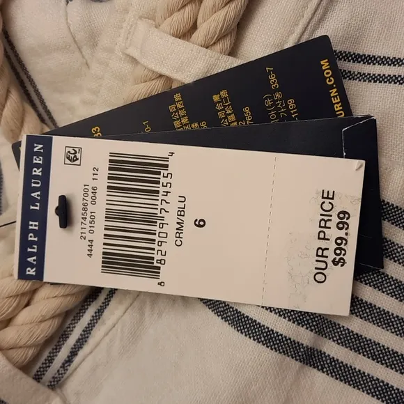 NWT, Polo Ralph Lauren Striped Linen Shorts