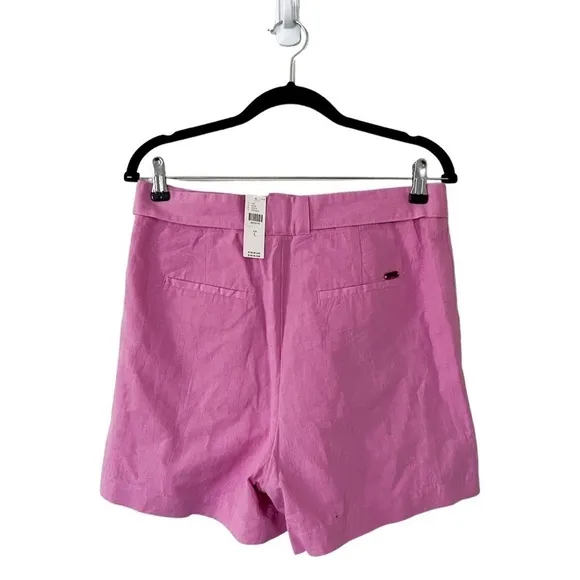 NWT SCOTCH AND SODA High-Rise Linen Tie Bubblegum Pink Shorts Sz L