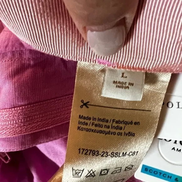 NWT SCOTCH AND SODA High-Rise Linen Tie Bubblegum Pink Shorts Sz L