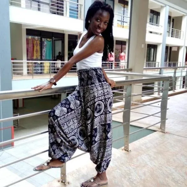One of a Kind Black and White Animal Printed Dress Pant