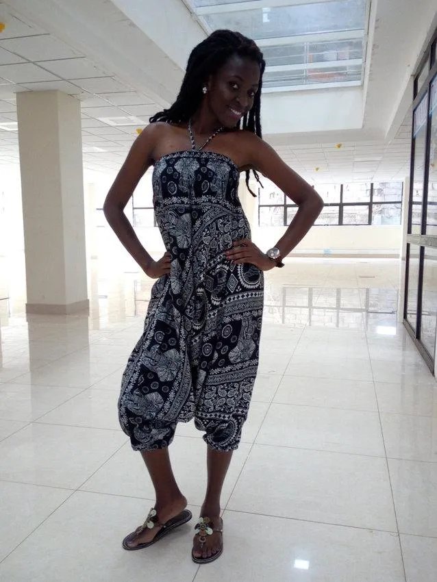 One of a Kind Black and White Animal Printed Dress Pant