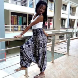 One of a Kind Black and White Animal Printed Dress Pant